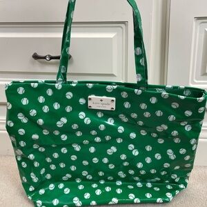 Kate Spade Green Tennis Print Tote Bag